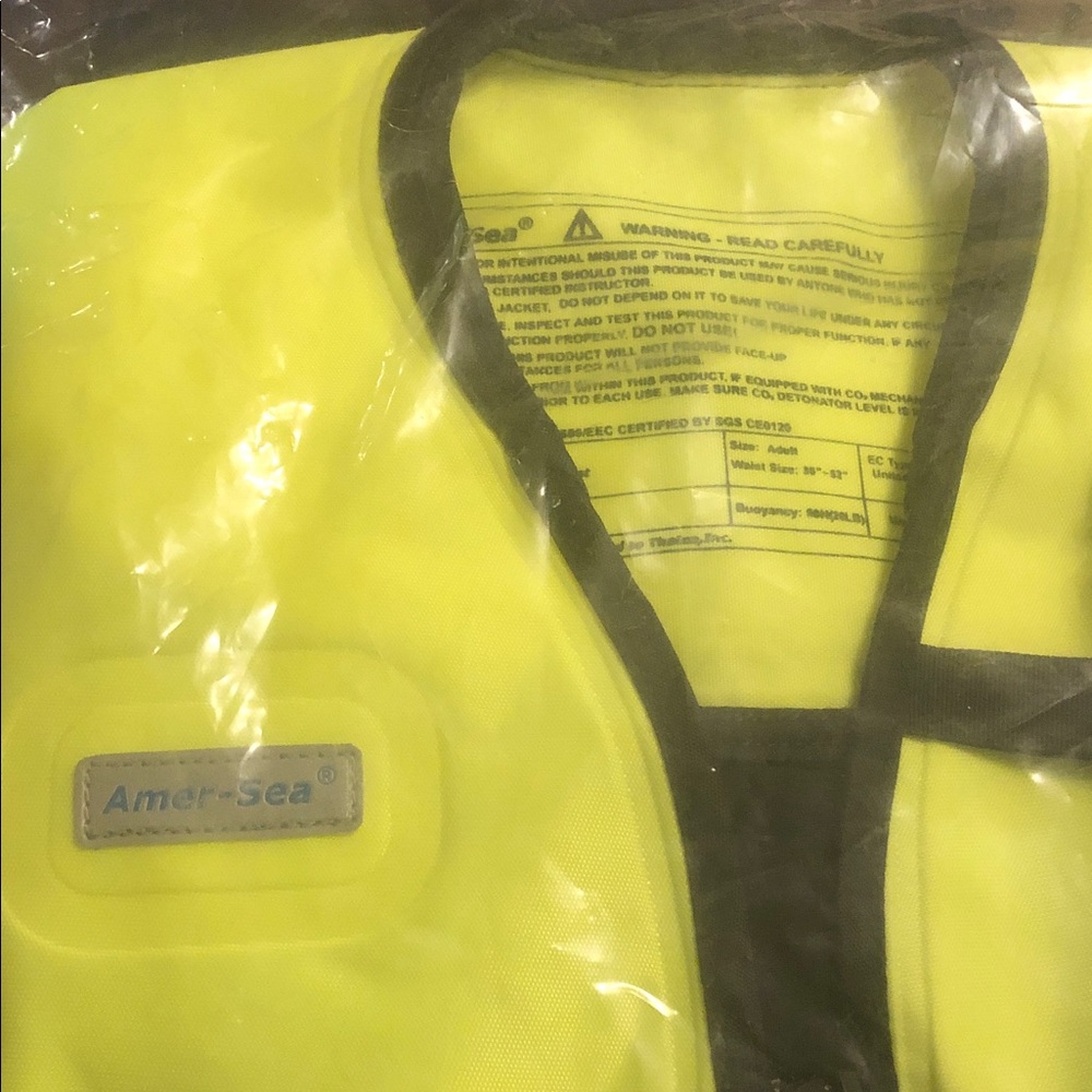 Yellow Life Jacket with Black Trim